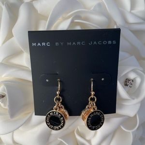 NWT Marc Jacobs Enamel Logo Dangle Disc Earrings